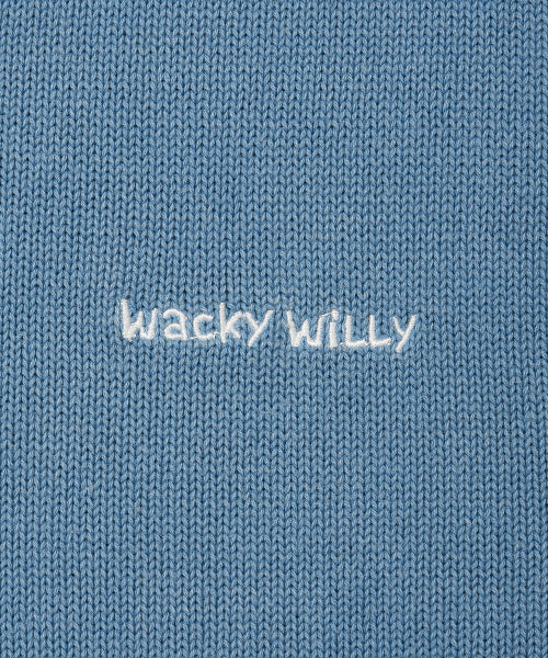 vintage washed collar knit blue