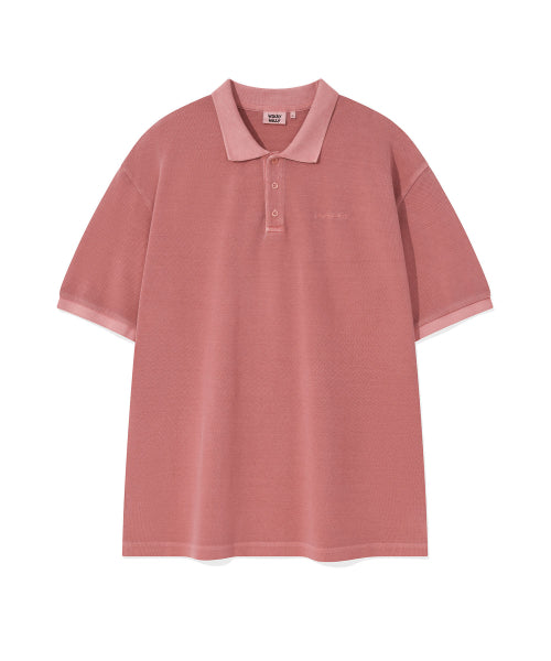 Pigment Dying Collar T-Shirt Pink