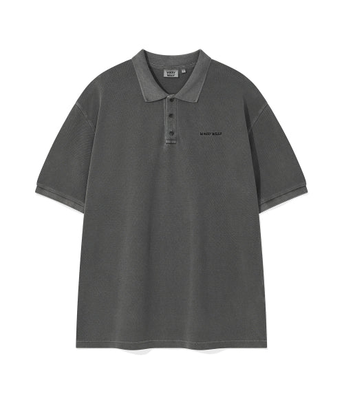 Pigment Dining Collar T-Shirt Charcoal