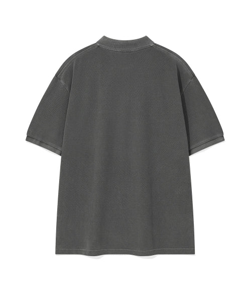 Pigment Dining Collar T-Shirt Charcoal