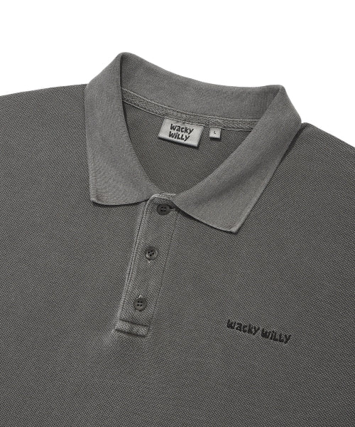 Pigment Dining Collar T-Shirt Charcoal