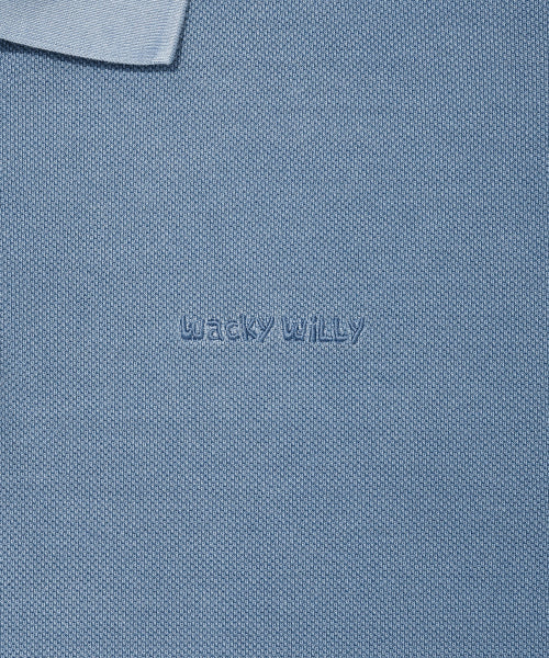 Pigment Dying Collar T-Shirt Blue