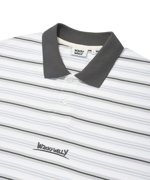 Stripe Collar T-Shirt White
