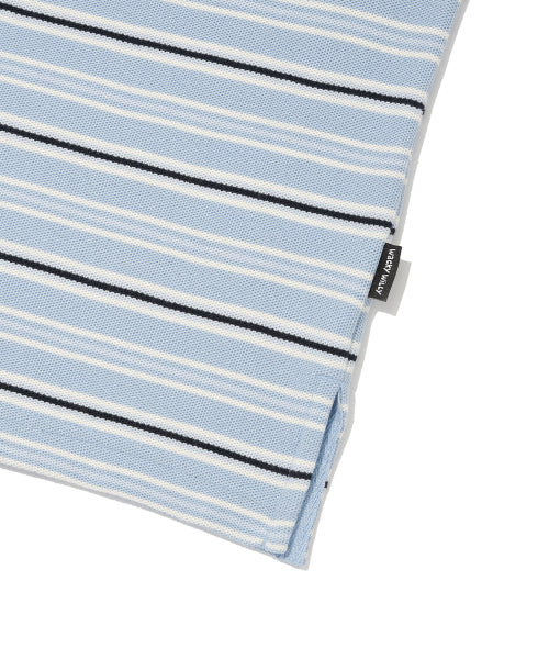 Stripe collar t-shirt blue
