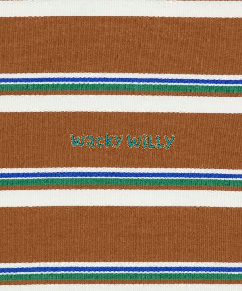 Multi-strip short-sleeved T-shirt brown