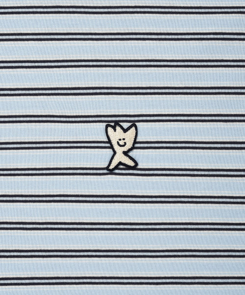 Kiki Wappen Coloring Stripe Short Sleeve T-Shirt Blue