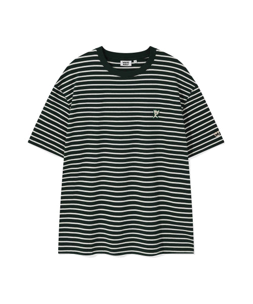 Kiki Wappen Stripe Short Sleeve T-Shirt Green