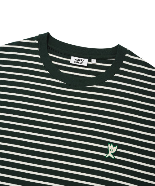 Kiki Wappen Stripe Short Sleeve T-Shirt Green