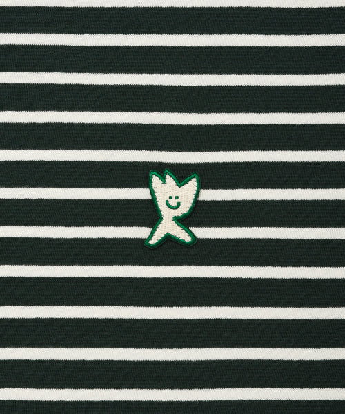 Kiki Wappen Stripe Short Sleeve T-Shirt Green