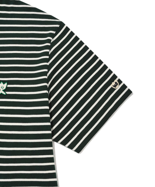 Kiki Wappen Stripe Short Sleeve T-Shirt Green