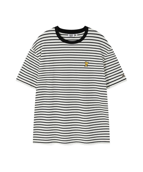 Kiki Wappen Stripe Short Sleeve T-Shirt Black