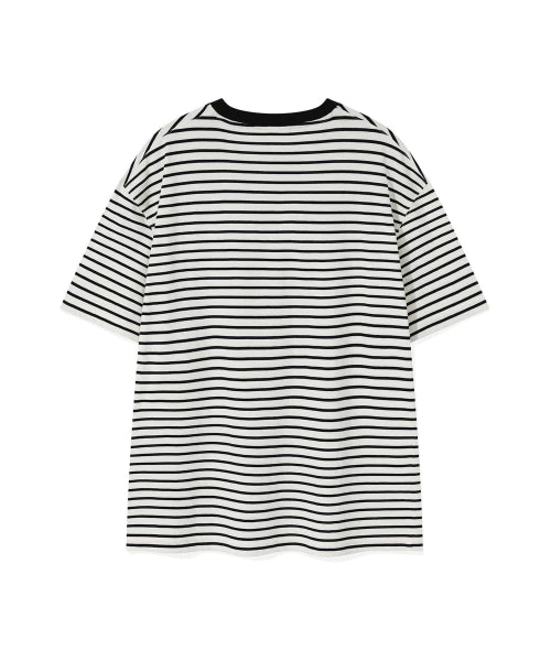 Kiki Wappen Stripe Short Sleeve T-Shirt Black