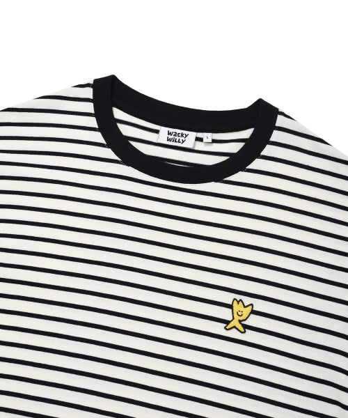 Kiki Wappen Stripe Short Sleeve T-Shirt Black