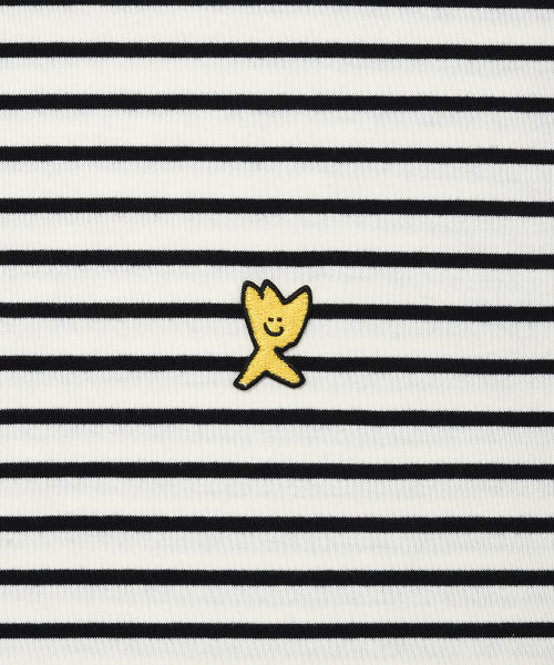 Kiki Wappen Stripe Short Sleeve T-Shirt Black