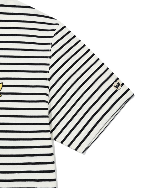 Kiki Wappen Stripe Short Sleeve T-Shirt Black