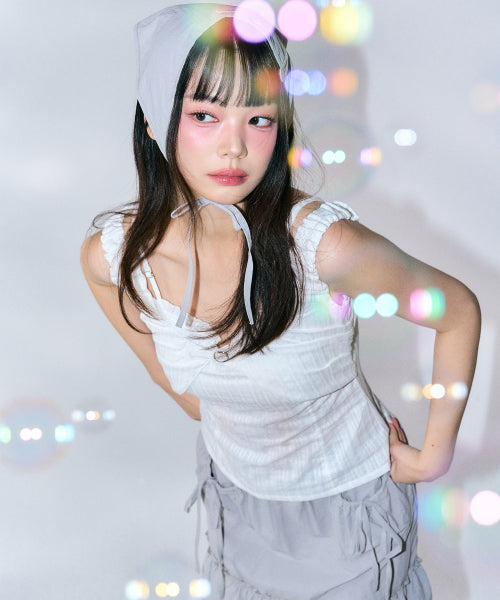 Pina Ribbon Long Skirt [GREY]
