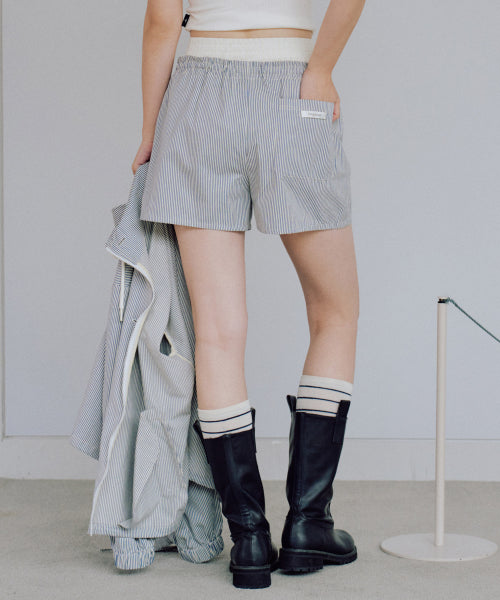 Nadia Layered Shorts Set [BLUE]