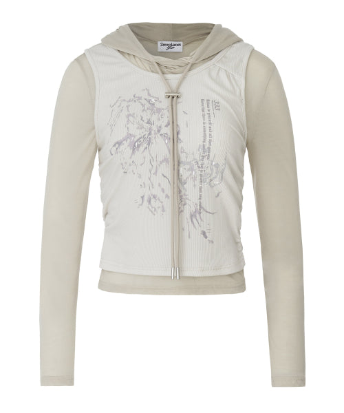 Sakura Best Layered Hood [KHAKI]