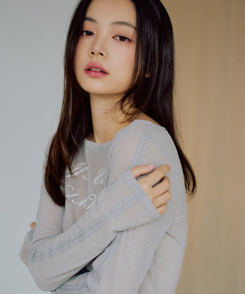 Darlene See-through Long Sleeve [GREY]