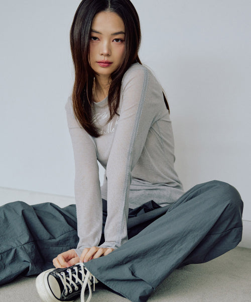 Darlene See-through Long Sleeve [GREY]