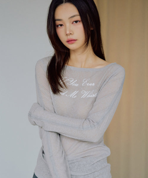 Darlene See-through Long Sleeve [GREY]