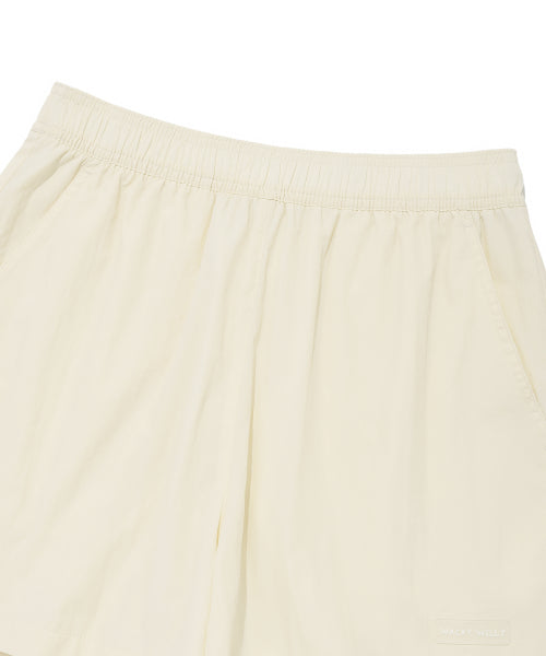 Women's nylon banding shorts cream