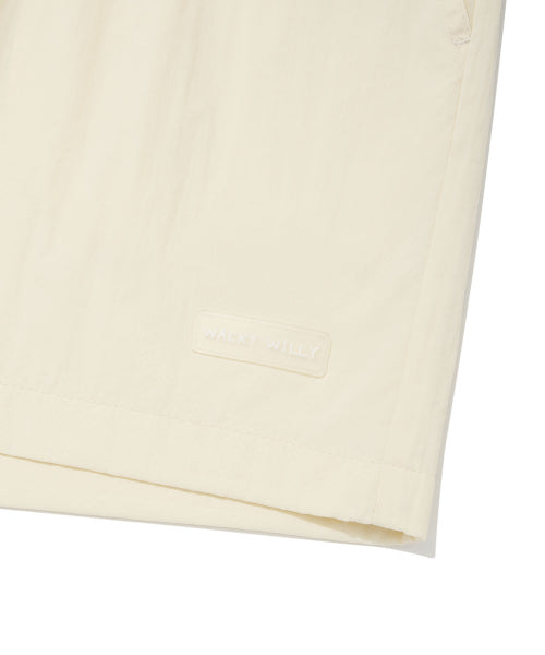 Women's nylon banding shorts cream
