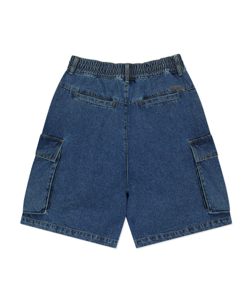 cargo denim shorts indigo
