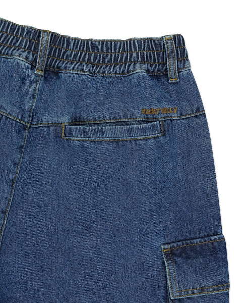 cargo denim shorts indigo