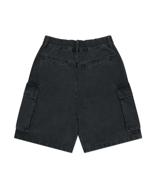cargo denim shorts black