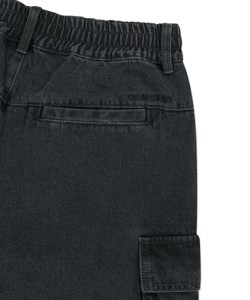 cargo denim shorts black