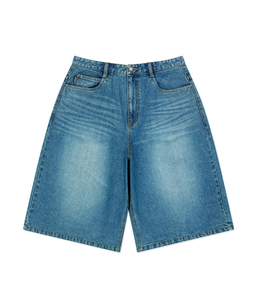 Bermuda denim middle pants blue