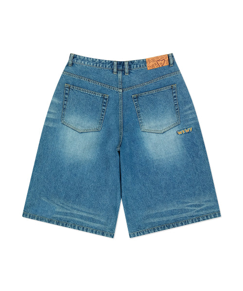 Bermuda denim middle pants blue