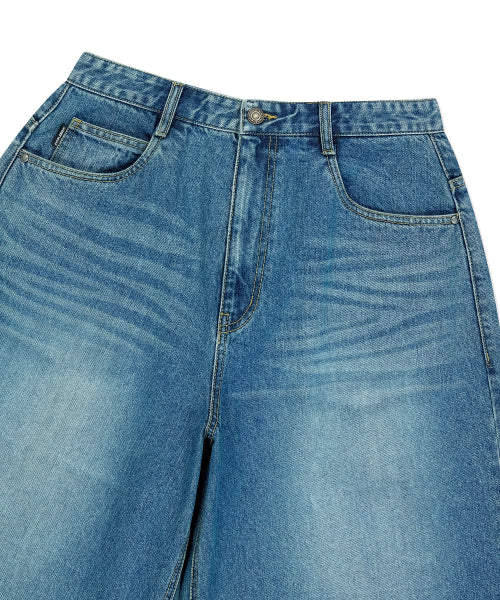 Bermuda denim middle pants blue