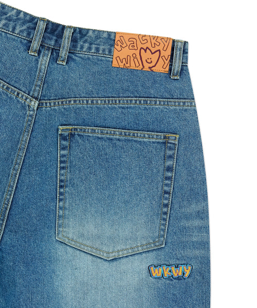 Bermuda denim middle pants blue