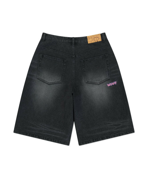 Bermuda denim middle pants black