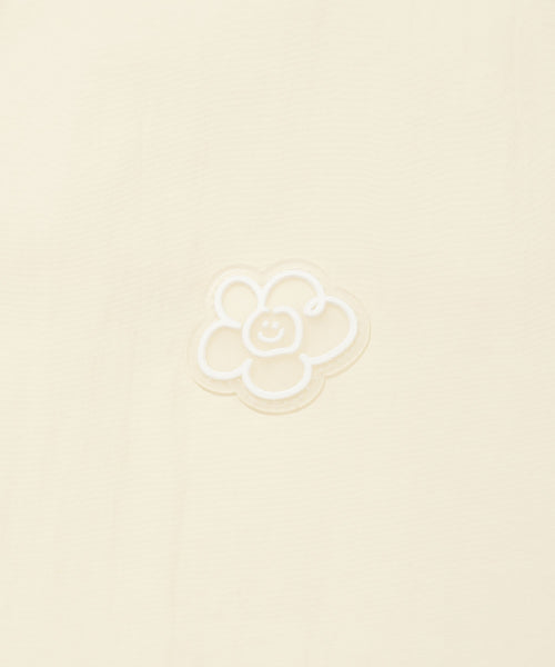 Women's Nylon Short Sleeve Zip-Up Jumper Cream