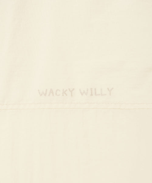 Women's Nylon Short Sleeve Zip-Up Jumper Cream
