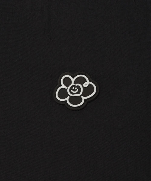 Women's Nylon Short Sleeve Zip-Up Jumper Black