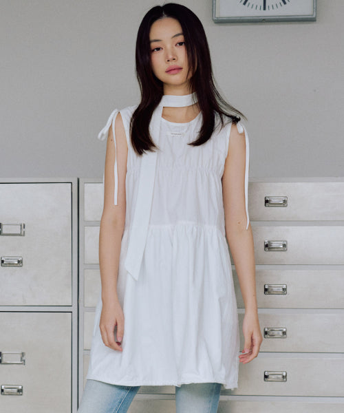 Rain Balloon Mini Dress [WHITE]