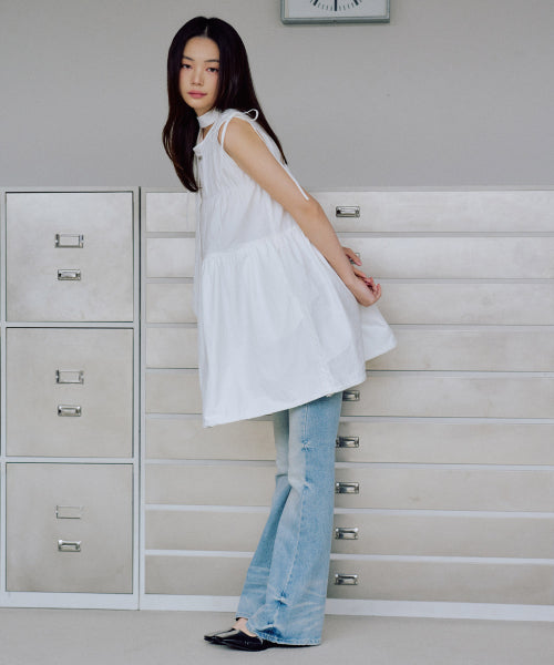 Rain Balloon Mini Dress [WHITE]