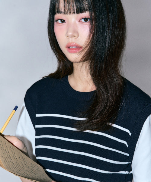 Betty Stripe Knit [NAVY]