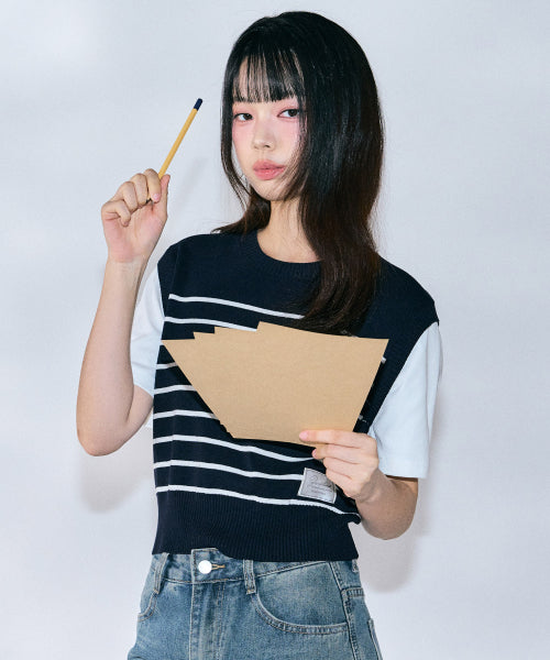 Betty Stripe Knit [NAVY]