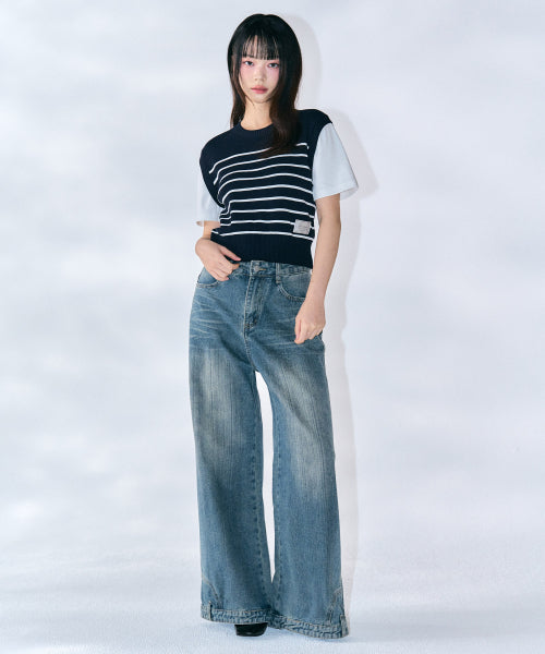Betty Stripe Knit [NAVY]