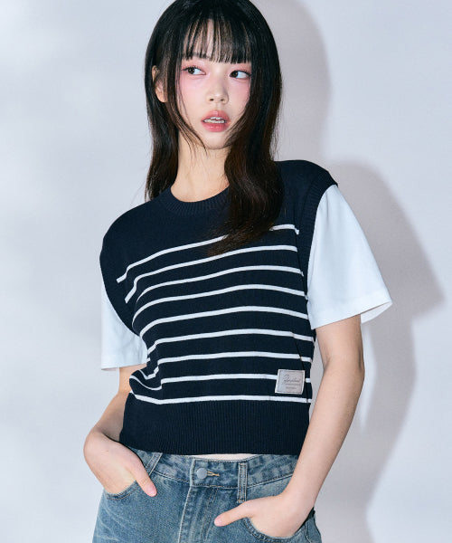 Betty Stripe Knit [NAVY]