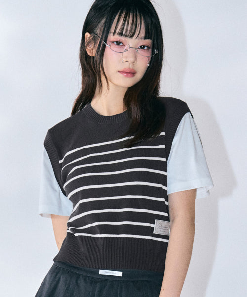 Betty Stripe Knit [CHARCOAL]