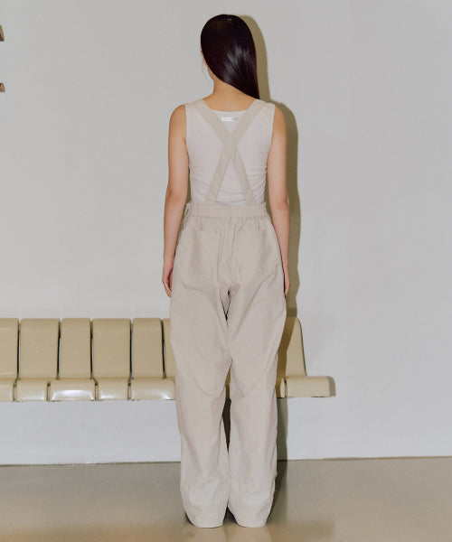 Megan Nylon Overall Pants [BEIGE]
