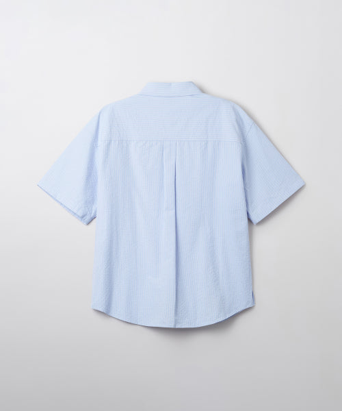 Sour Cirker Stripe Oversized Fit Short-Sleeved Shirt_SPYSF37M14