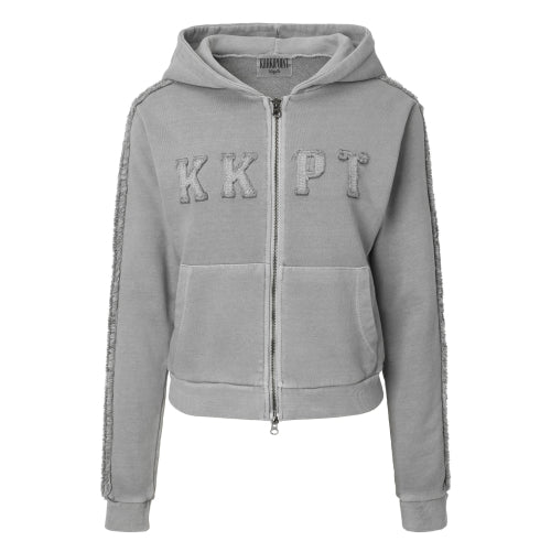 Pigment Hood Zip-up (light gray)