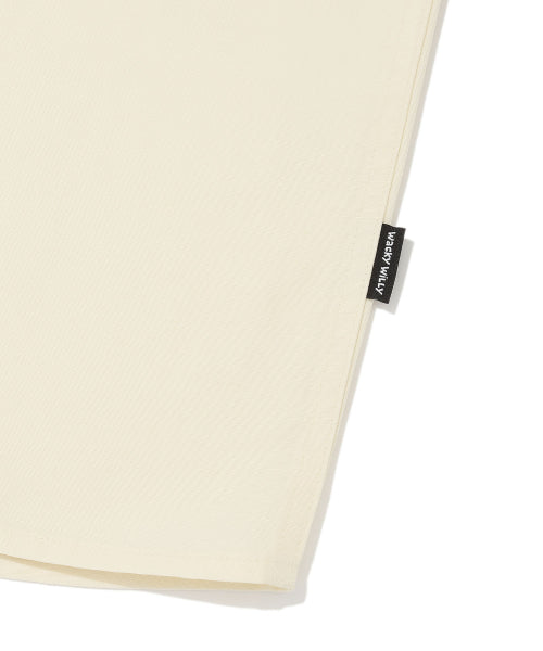 Linen Blended Oversized Fit Short-Sleeved Shirt Beige